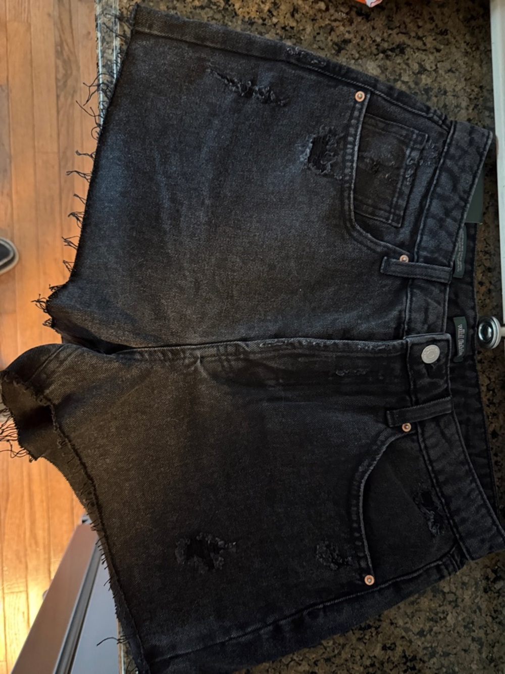 wild fable Black Distressed Denim Jean Shorts